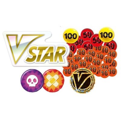 ダメカン『コイン(V金)＆VSTARマーカー＆アクリルダメカン＆毒火傷マーカー(プレミアムトレーナーボックス『VSTAR』)※』【サプライ】{-}